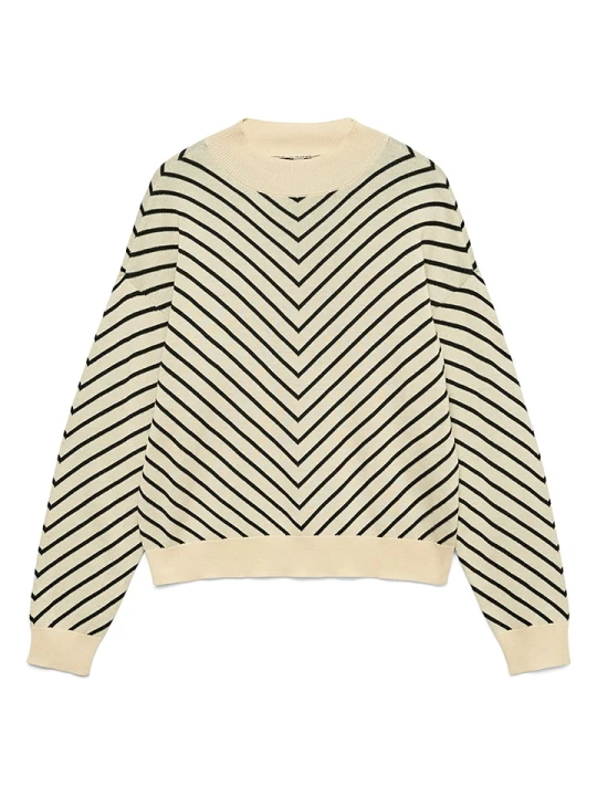 Zdjęcie produktu Vero Moda Sweter w kolorze beżowo-czarnym rozmiar: S