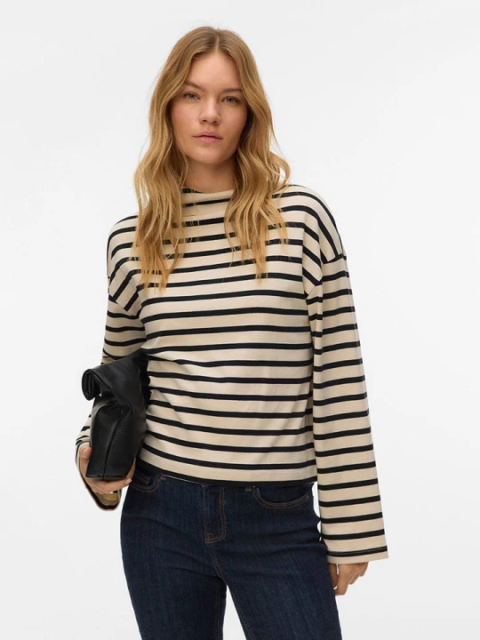 Zdjęcie produktu Vero Moda Sweter w kolorze beżowo-czarnym rozmiar: S