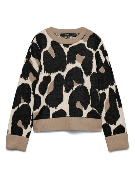 Zdjęcie produktu Vero Moda Sweter w kolorze beżowo-czarnym rozmiar: XS