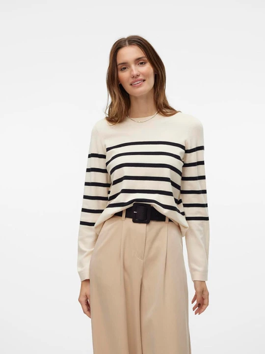 Zdjęcie produktu Vero Moda Sweter w kolorze beżowo-czarnym rozmiar: XL