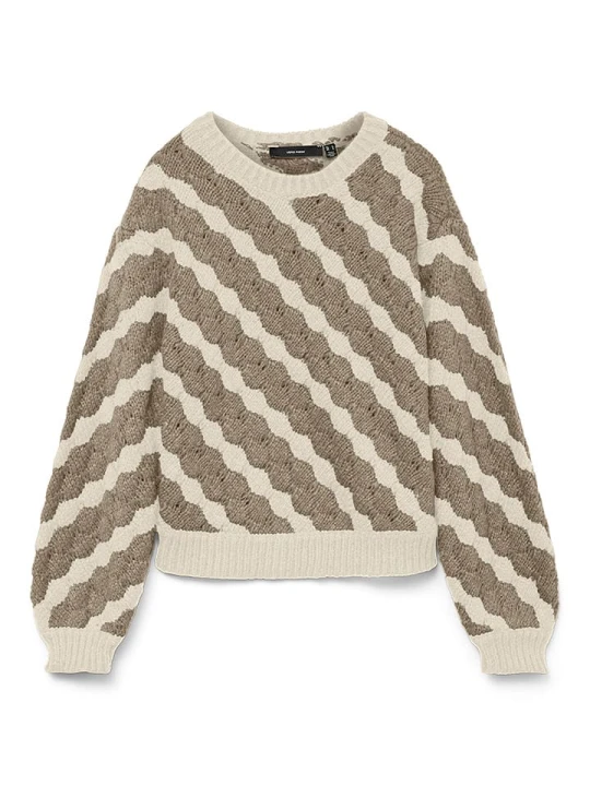 Zdjęcie produktu Vero Moda Sweter w kolorze beżowo-oliwkowym rozmiar: M