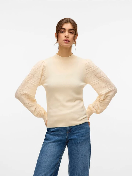 Zdjęcie produktu Vero Moda Sweter w kolorze beżowym rozmiar: M