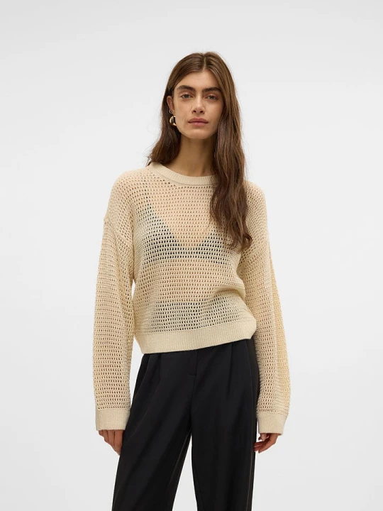 Zdjęcie produktu Vero Moda Sweter w kolorze beżowym rozmiar: L