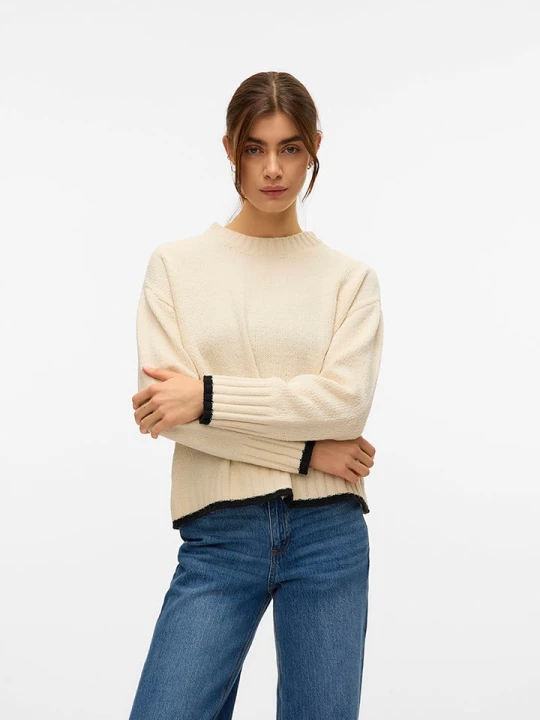 Zdjęcie produktu Vero Moda Sweter w kolorze beżowym rozmiar: L