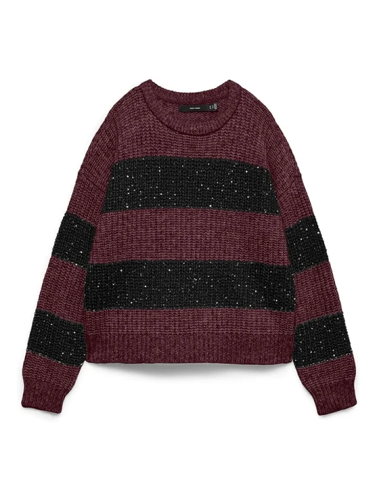Zdjęcie produktu Vero Moda Sweter w kolorze bordowo-czarnym rozmiar: XS