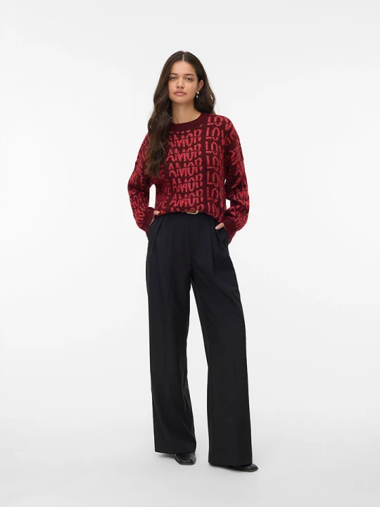 Zdjęcie produktu Vero Moda Sweter w kolorze bordowym rozmiar: XL