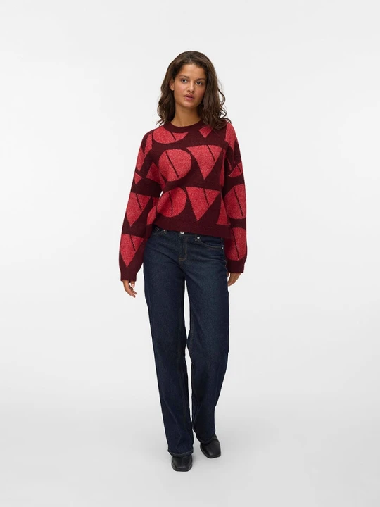 Zdjęcie produktu Vero Moda Sweter w kolorze bordowym rozmiar: XL