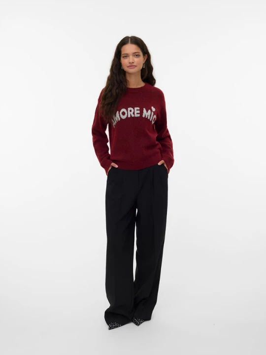 Zdjęcie produktu Vero Moda Sweter w kolorze bordowym rozmiar: L