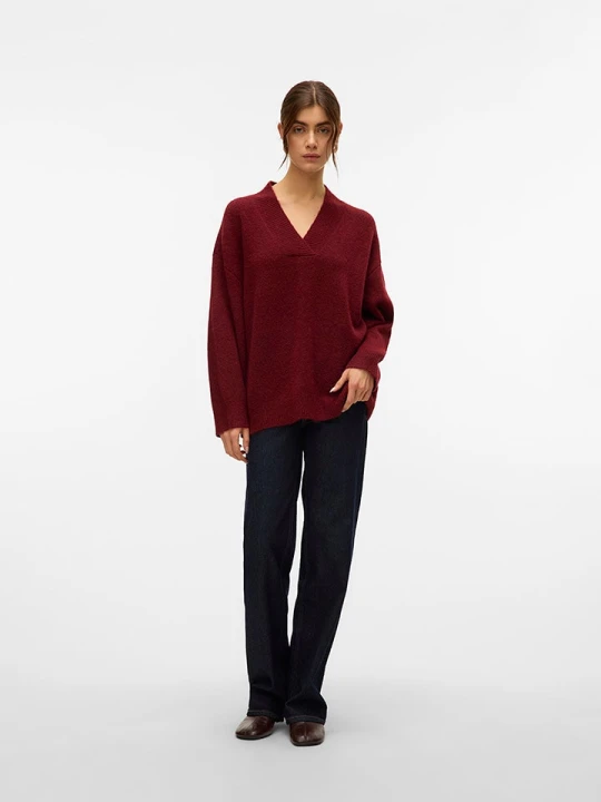 Zdjęcie produktu Vero Moda Sweter w kolorze bordowym rozmiar: L