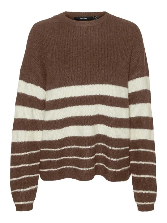 Zdjęcie produktu Vero Moda Sweter w kolorze brązowo-kremowym rozmiar: M