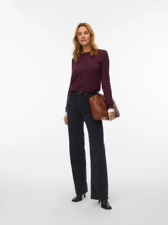 Zdjęcie produktu Vero Moda Sweter w kolorze ciemnofioletowym rozmiar: L