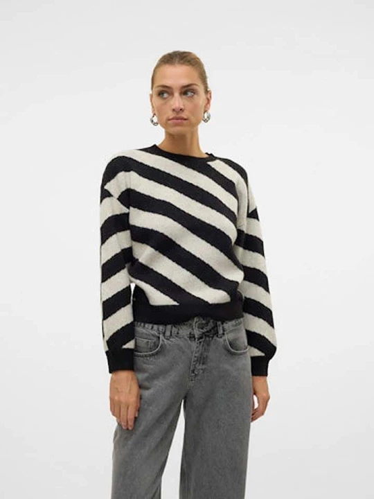 Zdjęcie produktu Vero Moda Sweter w kolorze czarno-białym rozmiar: L