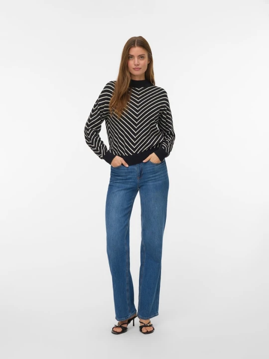 Zdjęcie produktu Vero Moda Sweter w kolorze czarno-kremowym rozmiar: S
