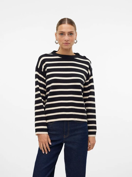 Zdjęcie produktu Vero Moda Sweter w kolorze biało-czarnym rozmiar: S