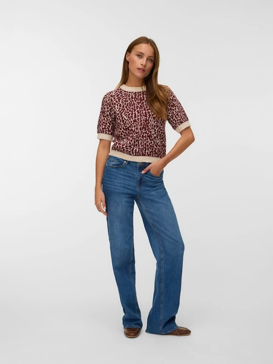 Zdjęcie produktu Vero Moda Sweter w kolorze czerwono-beżowym rozmiar: XS