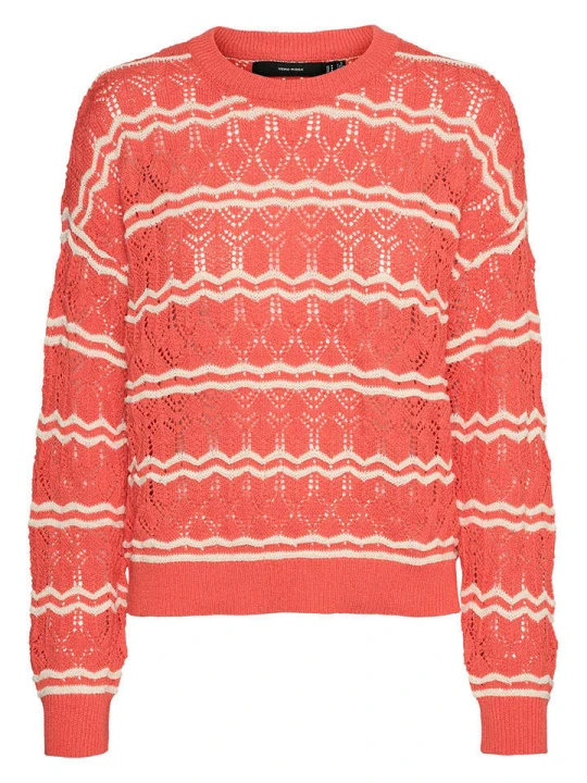 Zdjęcie produktu Vero Moda Sweter w kolorze czerwono-kremowym rozmiar: S