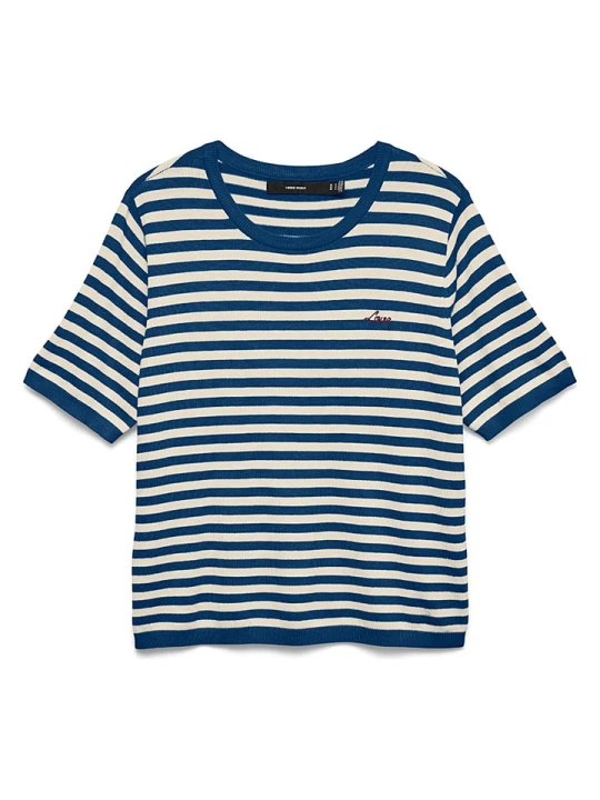 Zdjęcie produktu Vero Moda Sweter w kolorze granatowo-białym rozmiar: L