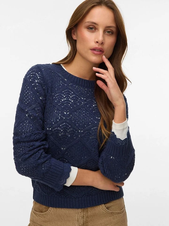 Zdjęcie produktu Vero Moda Sweter w kolorze granatowym rozmiar: L