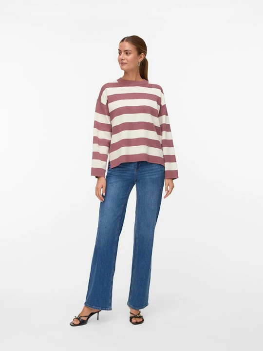 Zdjęcie produktu Vero Moda Sweter w kolorze jasnoróżowo-kremowym rozmiar: L