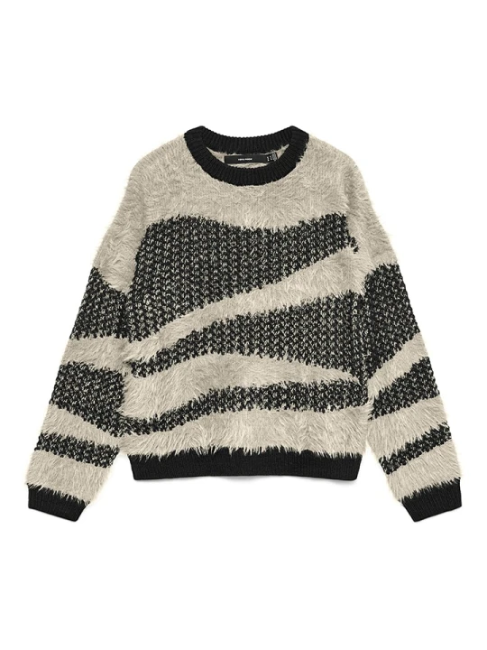 Zdjęcie produktu Vero Moda Sweter w kolorze kremowo-antracytowym rozmiar: S