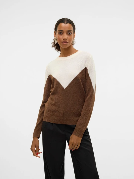 Zdjęcie produktu Vero Moda Sweter w kolorze kremowo-brązowym rozmiar: M