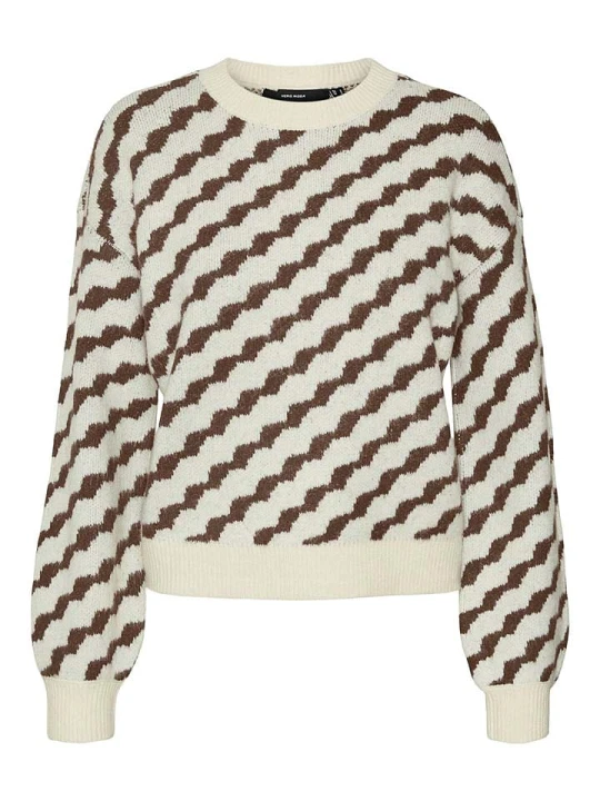 Zdjęcie produktu Vero Moda Sweter w kolorze kremowo-brązowym rozmiar: L