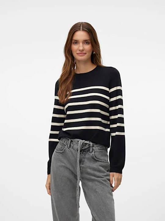 Zdjęcie produktu Vero Moda Sweter w kolorze kremowo-czarnym rozmiar: S