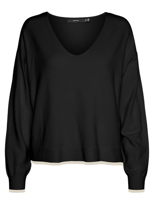 Zdjęcie produktu Vero Moda Sweter w kolorze kremowo-czarnym rozmiar: M
