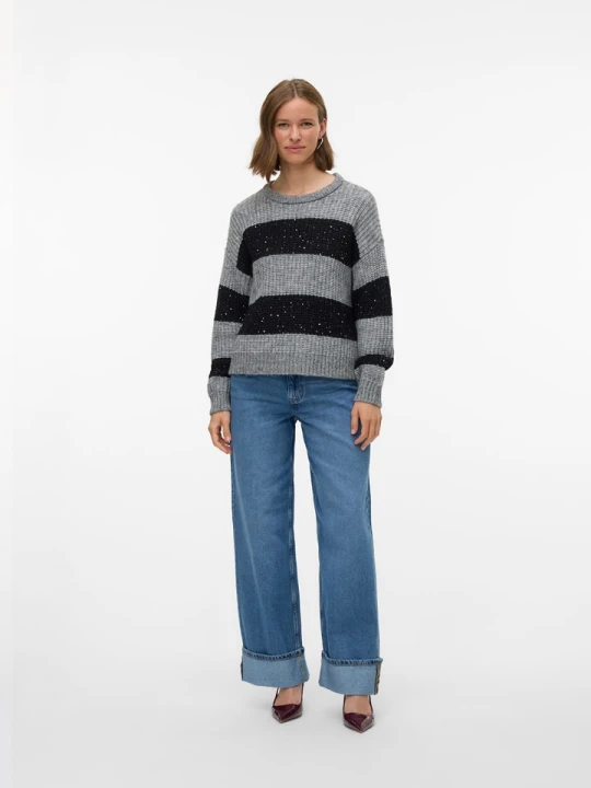 Zdjęcie produktu Vero Moda Sweter w kolorze szaro-czarnym rozmiar: M