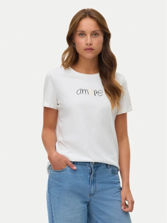 Zdjęcie produktu Vero Moda T-Shirt Ikami 10340181 Biały Regular Fit