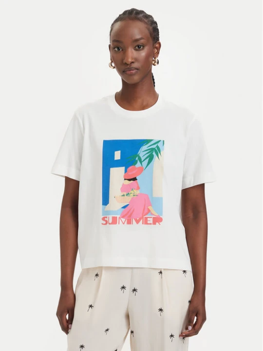 Zdjęcie produktu Vero Moda T-Shirt Salli Mette 10344804 Biały Regular Fit