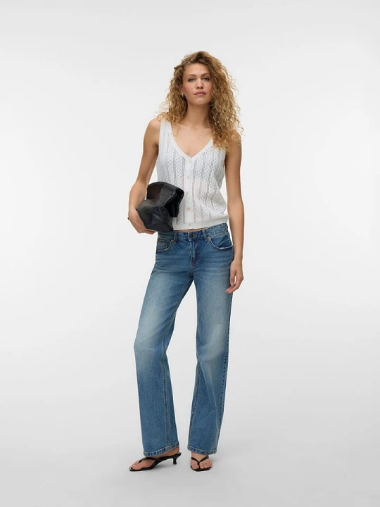 Zdjęcie produktu Vero Moda Top dzianinowy w kolorze białym rozmiar: L