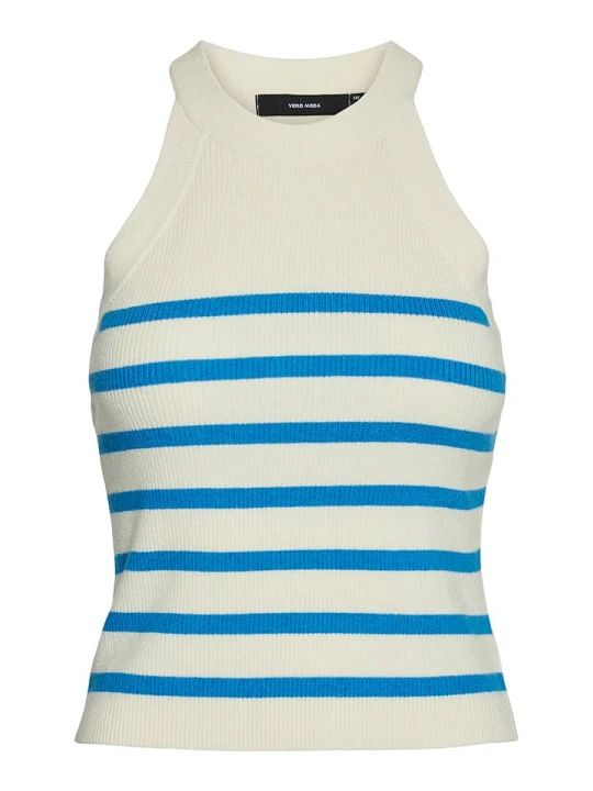 Zdjęcie produktu Vero Moda Top dzianinowy w kolorze kremowo-niebieskim rozmiar: XL