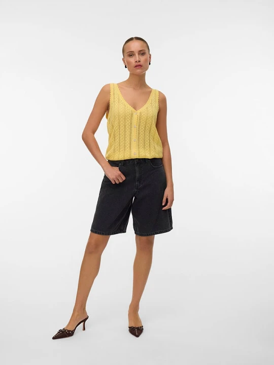 Zdjęcie produktu Vero Moda Top dzianinowy w kolorze żółtym rozmiar: L