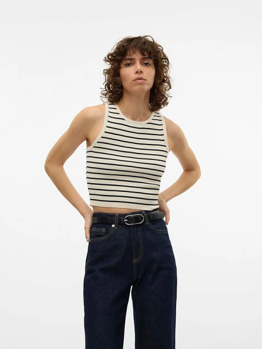 Zdjęcie produktu Vero Moda Top "Ginny" w kolorze kremowo-czarnym rozmiar: M