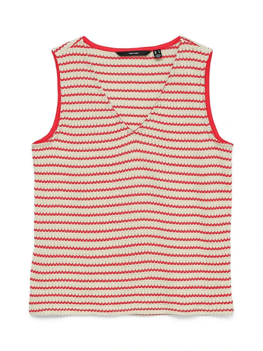 Zdjęcie produktu Vero Moda Top w kolorze beżowo-czerwonym rozmiar: S