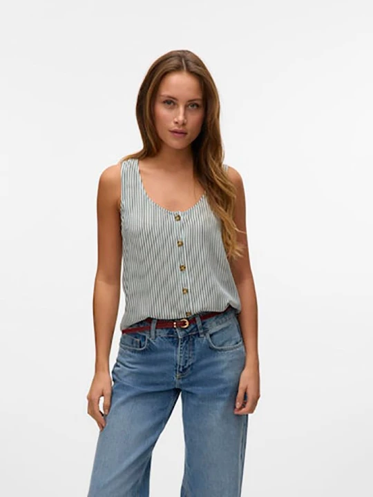 Zdjęcie produktu Vero Moda Top w kolorze biało-zielonym rozmiar: M