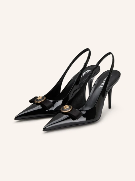 Zdjęcie produktu Versace Czółenka Z Odkrytą Piętą Gianni Ribbon schwarz CZARNY