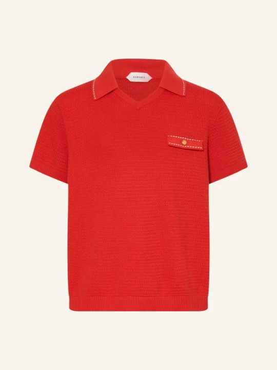Zdjęcie produktu Versace Dzianinowa Koszulka Polo rot CZERWONY