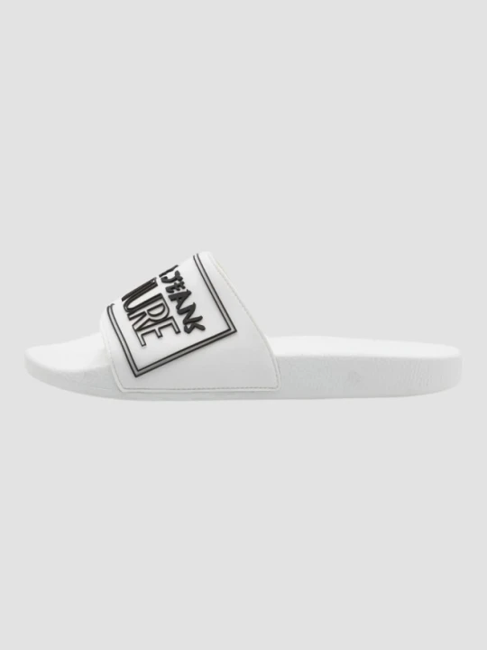 Zdjęcie produktu VERSACE JEANS COUTURE Białe klapki Fondo Slide DIS. SQ3, Rozmiar 40