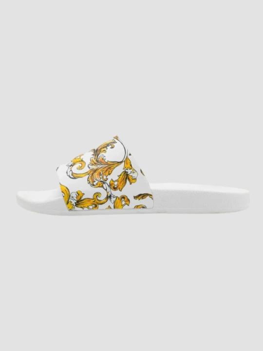 Zdjęcie produktu VERSACE JEANS COUTURE Białe klapki Fondo Slide DIS. SQ4, Rozmiar 41