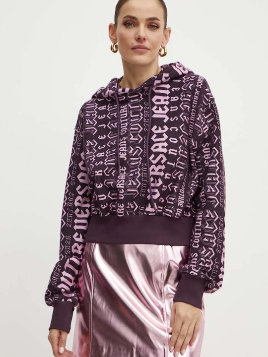 Zdjęcie produktu Versace Jeans Couture bluza bawełniana fioletowy