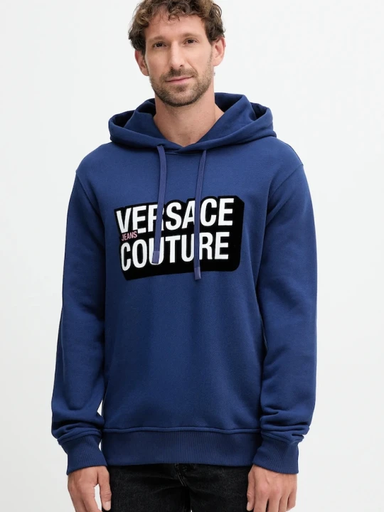Zdjęcie produktu Versace Jeans Couture bluza bawełniana granatowy