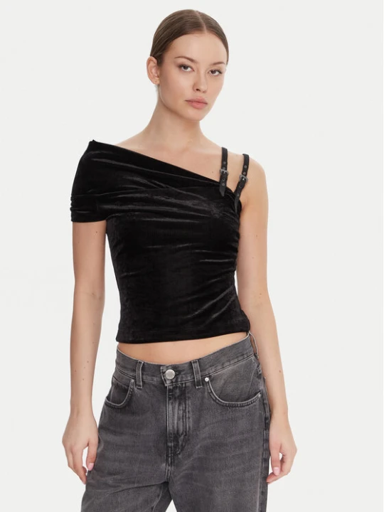 Zdjęcie produktu Versace Jeans Couture Bluzka 79HAM616 J0237 Czarny Slim Fit