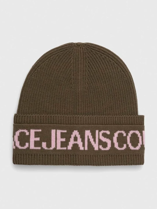 Zdjęcie produktu Versace Jeans Couture czapka wełniana zielony