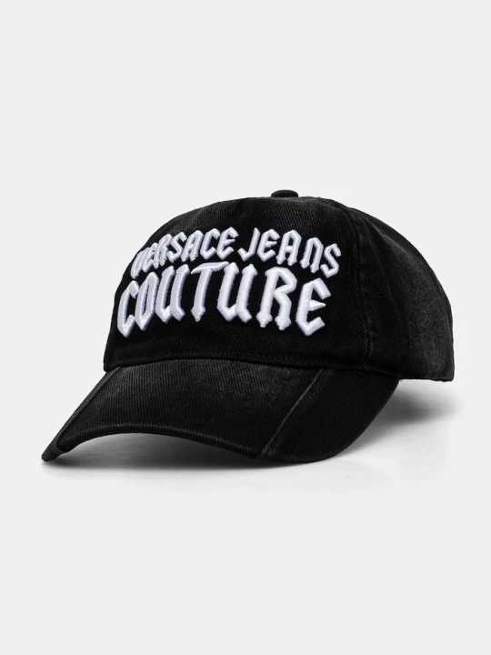 Zdjęcie produktu Versace Jeans Couture czapka z daszkiem jeansowa czarny