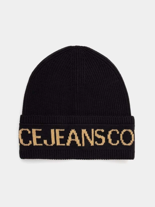 Zdjęcie produktu Versace Jeans Couture czapka z domieszką wełny czarny