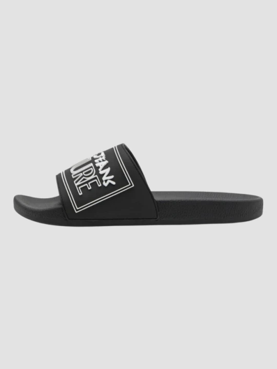 Zdjęcie produktu VERSACE JEANS COUTURE Czarne klapki Fondo Slide DIS. SQ3, Rozmiar 40