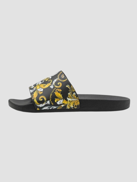Zdjęcie produktu VERSACE JEANS COUTURE Czarne klapki Fondo Slide DIS. SQ4, Rozmiar 40