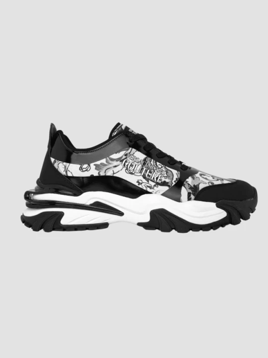 Zdjęcie produktu VERSACE JEANS COUTURE Czarno-białe sneakersy męskie Fondo New Trail Trek Dis. 10, Rozmiar 42